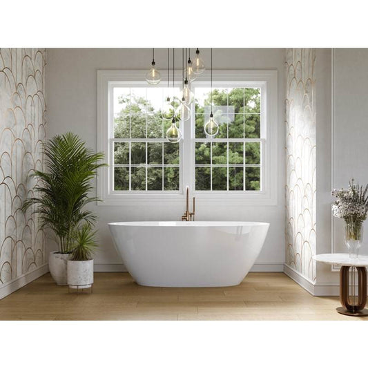 Acquabella Ruby Center Drain 66x32 Freestanding Bathtub in Snow White and Dark Grey, RUB6632MDW, Retail: $10,000.00, FINAL PRICE: $1,499.99 + TAX