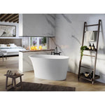 Acquabella Elko Center Drain 55x31 Freestanding Bathtub in Snow White and Brown, ELB5531MBNW Retail: $10,000.00, FINAL PRICE: $1,499.99 + TAX