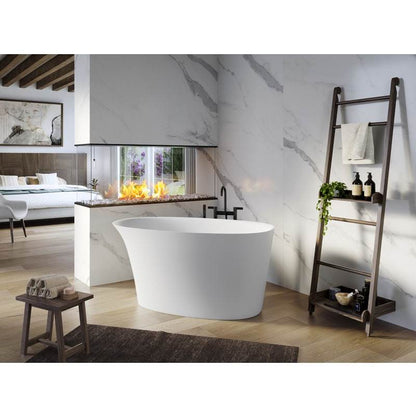 Acquabella Elko Center Drain 55x31 Freestanding Bathtub in Snow White and Dark Grey, ELB5531MDW, Retail: $10,000.00, FINAL PRICE: $1,499.99 + TAX