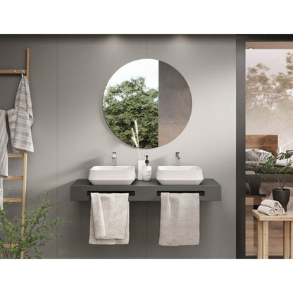 Acquabella Venet Square Vessel Sink 15x15  in Snow White, VNS1515SW, Paired with Vanity