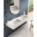 Acquabella Zermatt 48-in Double Sink Wall Mounted Countertop in Snow White , ZTWS2120SW