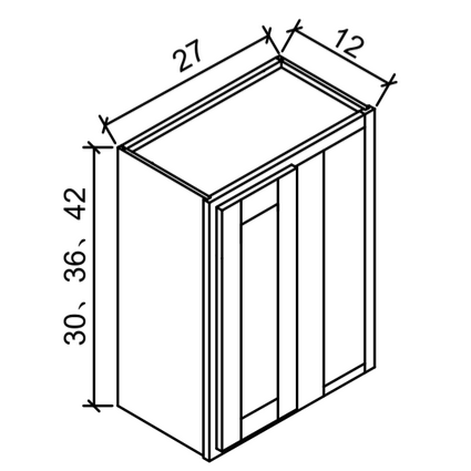 WBC2730 - Wall Blind Corner - RIGHT DOOR -  WHITE SHAKER Solid Soft Close RTA Cabinet (Flat Pack)  CLEARANCE PRICE: $75 + Tax (does not include Assembly) CLEARANCE // NO RETURNS OR EXCHANGES