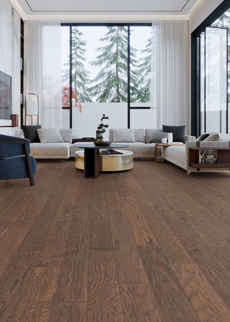 Saddle - El Dorado 6.5" x RL - Handscraped Satin Hickory Engineered Hardwood ** ON ORDER **, 43 lbs, 25.57sf, Final: $3.29/sf, CLEARANCED PRICE: $2.99/sf, $76.45/box + Tax