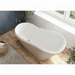 Acquabella Serena Center Drain 67x28 Freestanding Bathtub in Snow White and Brown, SB6728MBNW, MSRP: $10,000.00, FINAL PRICE: $1,499.99 + TAX