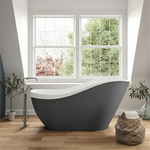 Acquabella Serena Center Drain 67x28 Freestanding Bathtub in Snow White and Dark Grey, SB6728MDW, Retail: $10,000.00, FINAL PRICE: $1,499.99 + TAX
