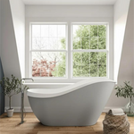 Acquabella Serena Center Drain 67x28 Freestanding Bathtub in Snow White and Light Grey, SB6728MLW, MSRP: $10,000.00, FINAL PRICE: $1,499.99 + TAX