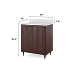 Summit Lane Esterhaus 30-in Brown Undermount Single Sink Bathroom Vanity with White Lightly Veined Quartz Top, SL30EHV, [FB235], MSRP: $1,110.00, Final Price: $449.99 + Tax ** ASSEMBLY REQUIRED **
