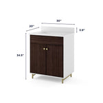 Summit Lane Larue 30-in Bright White/Cherry Undermount Single Sink Bathroom Vanity with White Quartz Top, SL30LRV, [FB245], MSRP: $1,329.00, Final Price: $449.99 + Tax