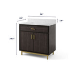Summit Lane Fletcher 36-in Charcoal Undermount Single Sink Bathroom Vanity with White Lightly Veined Quartz Top, SL36FCV, [FB242], MSRP: $1,374.85, Final Price: $549.99 + Tax