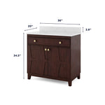 Summit Lane Flaherty 36-in Espresso Undermount Single Sink Bathroom Vanity with White Lightly Veined Quartz Top, SL36FLV, [FB240], MSRP: $1,329.00, Final Price: $549.99 + Tax
