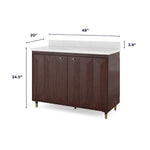 ** ASSEMBLY REQUIRED ** Summit Lane Esterhaus 48-in Brown Undermount Single Sink Bathroom Vanity with White Lightly Veined Quartz Top, SL48EHV, [FB237], MSRP: $1,849.00, Final Price: $749.99 + Tax