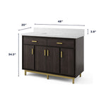 Summit Lane Fletcher 48-in Charcoal Undermount Single Sink Bathroom Vanity with White Lightly Veined Quartz Top, SL48FCV, [FB243], MSRP: $2,409.00, Final Price: $749.99 + Tax