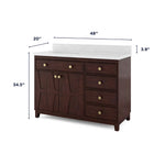 Summit Lane Flaherty 48-in Espresso Undermount Single Sink Bathroom Vanity with White Lightly Veined Quartz Top, SL48FLV, [FB241], MSRP: $2,099.00, Final Price: $749.99 + Tax