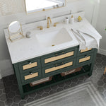 Summit Lane Thurston 48-in Green Undermount Single Sink Bathroom Vanity with White Lightly Veined Quartz Top, SL48TTV, [FB251], MSRP: $2,099.00, Final Price: $749.99 + Tax