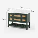 Summit Lane Thurston 48-in Green Undermount Single Sink Bathroom Vanity with White Lightly Veined Quartz Top, SL48TTV, [FB251], MSRP: $2,099.00, Final Price: $749.99 + Tax
