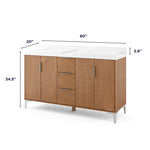 Summit Lane Bates 60-in Light Oak Double Sink Bathroom Vanity with White Lightly Veined Quartz Top, SL60BTV, [FB229], MSRP: $2,599.00, Final Price: $899.99 + Tax ** ASSEMBLY REQUIRED **