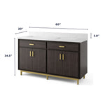 Summit Lane Fletcher 60-in Charcoal Undermount Double Sink Bathroom Vanity with White Lightly Veined Quartz Top, SL60FCV, [FB244], MSRP: $2,364.73, Final Price: $899.99 + Tax
