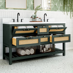 Summit Lane Thurston 60-in Green Undermount Double Sink Bathroom Vanity with White Lightly Veined Quartz Top, SL60TTV, [FB252], MSRP: $2,459.00, Final Price: $899.99 + Tax
