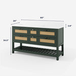 Summit Lane Thurston 60-in Green Undermount Double Sink Bathroom Vanity with White Lightly Veined Quartz Top, SL60TTV, [FB252], MSRP: $2,459.00, Final Price: $899.99 + Tax