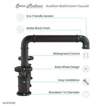 Swiss Madison Avallon Widespread Faucet in Matte Black, SM-BF82MB, MSRP: $264.43, FINAL  PRICE: $79.99 + TAX