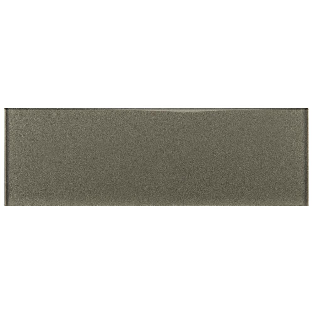 Metallic Gray Beveled  4x12 Glass Subway Wall Tile, SMOT-GL-T-MG412, 8mm, 15pcs, 23 lbs, 4.95sf, Retail: $37.99/box, FINAL PRICE: $1.99/sf, $9.85/bx + Tax