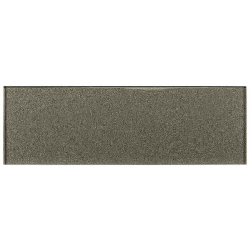 Metallic Gray Beveled  4x12 Glass Subway Wall Tile, SMOT-GL-T-MG412, 8mm, 15pcs, 23 lbs, 4.95sf, Retail: $37.99/box, FINAL PRICE: $1.99/sf, $9.85/bx + Tax