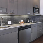 Metallic Gray Beveled  4x12 Glass Subway Wall Tile, SMOT-GL-T-MG412, 8mm, 15pcs, 23 lbs, 4.95sf, Retail: $37.99/box, FINAL PRICE: $1.99/sf, $9.85/bx + Tax