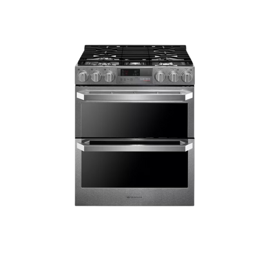 LG SIGNATURE 7.3 cu.ft. Smart wi-fi Enabled Dual Fuel Double Oven Range with ProBake Convection LUTD4919SN