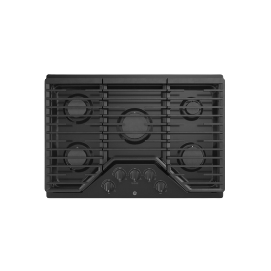 GE® 30" Built-In Gas Cooktop with 5 Burners and Dishwasher Safe Grates JGP5030DL1BB