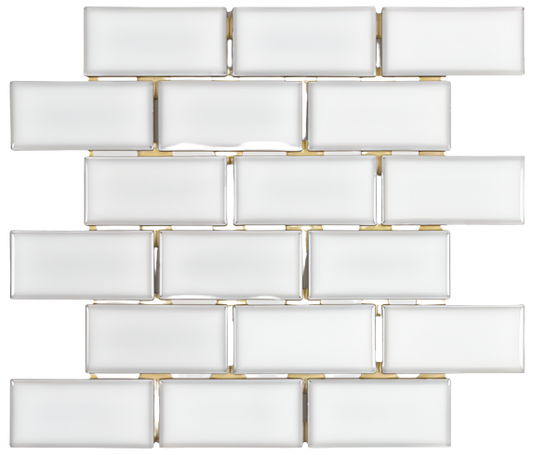 ** PER PCS ** Vintage White Boutique Subway Brick Porcelain Mosaic, LW2003004 2412359 / SF210192, 11pcs, 10.65sf, Retail: $6.98, Clearanced: $3.99 + Tax, Loc: MT2-B