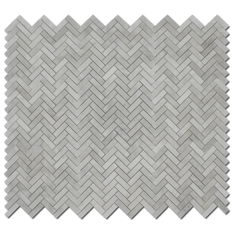 **PER PC** Iceberg Herringbone 12x12 Polished Marble Mosaic, 5sf, 5pcs, 27 lbs, FINAL PRICE: $5.99/pc, $29.95/bx + Tax