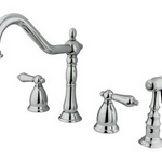 KINGSTON BRASS Widespread Hardisc Faucet With Pullout Spray, Max 1.8GPM at 60psi