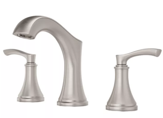 Pfister Woodbury 2-Handle 8" Widespread Bathroom Faucet in Spot Defense Brushed Nickel, LG49-WD0GS, Loc: A-13, MSRP: $293.00