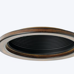 Kichler Barrington 6-in Distressed Black and Aged Wood Baffle Recessed Light Trim