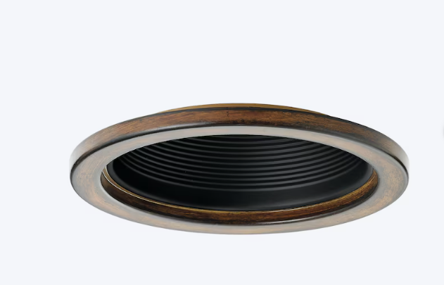 Kichler Barrington 6-in Distressed Black and Aged Wood Baffle Recessed Light Trim