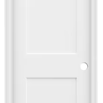 Reliabilit  Left Hand 2-Panel Primed Interior Door with Hollow Core, Primed 365 Casing & Jamb. Satin Nickel Hinges. 24x80 inch. RO: 26 3/4x82