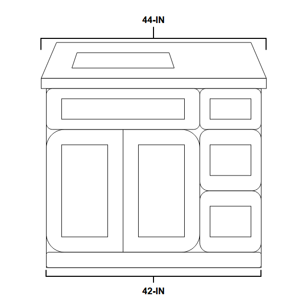 Vanity Sink Drawer 42-IN RIGHT in White with CUSTOM Quartz Countertop, VSD42R-CQTSQ-WH, Final Price: $599.99 + Tax