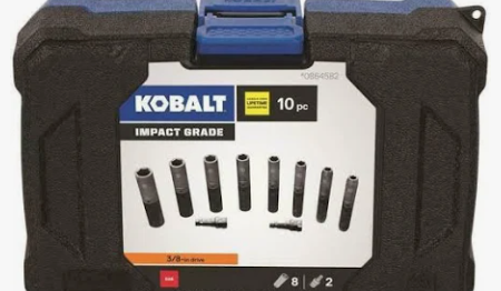Kobalt 10-Piece Metric 3/8-in Drive 6-point Deep Impact Socket Set 0864581