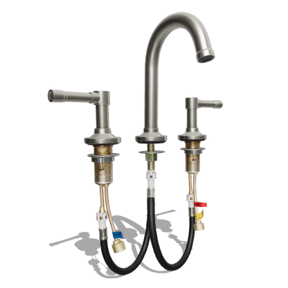 Giagni Bordino Brushed Nickel Widespread 2-handle WaterSense Residential Handle Bathroom Sink Faucet with Drain, LL500-BN, 1158239, [FB216], FINAL PRICE: $39.99 + Tax