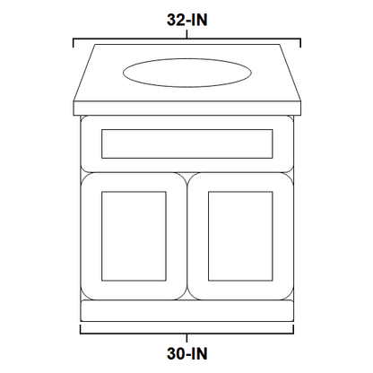 Vanity Sink Base 30-IN with CUSTOM Marble Countertop in White, VSB30-Custom-BLUE, Final Price: $499.99 + Tax