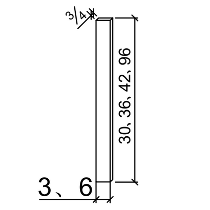 TF696 Tall Filler - WHITE SHAKER Solid Soft Close RTA Cabinet (Flat Pack)  FINAL PRICE CLEARANCE // NO RETURNS OR EXCHANGES