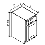VSB21 - WHITE SHAKER Solid Soft Close RTA Cabinet (Flat Pack)  FINAL PRICE CLEARANCE // NO RETURNS OR EXCHANGES