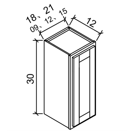 W0930 - WHITE SHAKER Solid Soft Close RTA Cabinet (Flat Pack)  CLEARANCE PRICE: $75 + Tax (does not include Assembly) CLEARANCE // NO RETURNS OR EXCHANGES