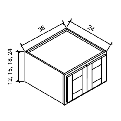 W361524 - WHITE SHAKER Solid Soft Close RTA Cabinet (Flat Pack)  CLEARANCE PRICE: $75 + Tax (does not include Assembly) CLEARANCE // NO RETURNS OR EXCHANGES