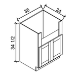 FSB36 Farm House - WHITE SHAKER Solid Soft Close RTA Cabinet (Flat Pack)  CLEARANCE PRICE: $150.00 + Tax (does not include Assembly) CLEARANCE // NO RETURNS OR EXCHANGES