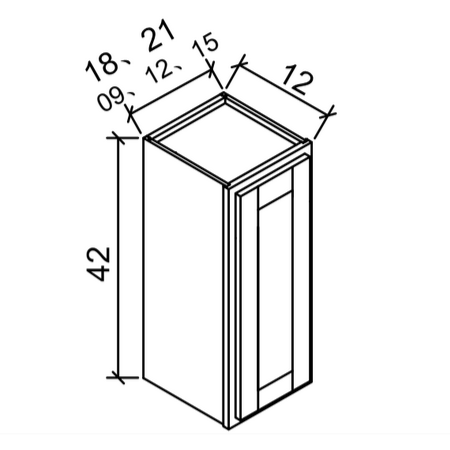 W1542 - WHITE SHAKER Solid Soft Close RTA Cabinet (Flat Pack)  CLEARANCE PRICE: $75 + Tax (does not include Assembly) CLEARANCE // NO RETURNS OR EXCHANGES