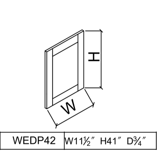 WEDP42 - Wall End Panel  - WHITE SHAKER Solid Soft Close RTA Cabinet (Flat Pack)  FINAL PRICE CLEARANCE // NO RETURNS OR EXCHANGES