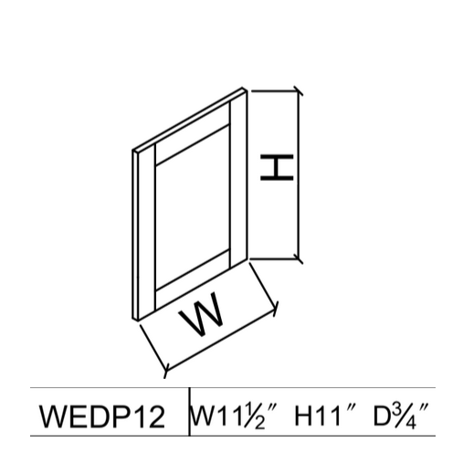 WEDP12 - Wall End Panel  - WHITE SHAKER Solid Soft Close RTA Cabinet (Flat Pack)  FINAL PRICE CLEARANCE // NO RETURNS OR EXCHANGES