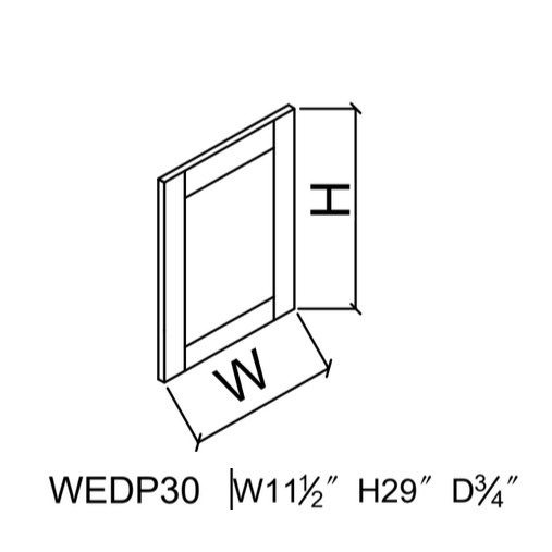 WEDP30 - Wall End Panel  - WHITE SHAKER Solid Soft Close RTA Cabinet (Flat Pack)  FINAL PRICE CLEARANCE // NO RETURNS OR EXCHANGES