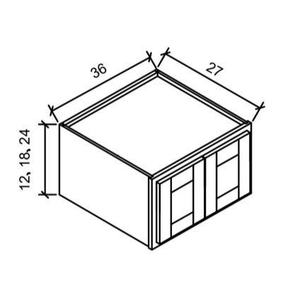 W362427  - WHITE SHAKER Solid Soft Close RTA Cabinet (Flat Pack)  CLEARANCE PRICE: $75 + Tax (does not include Assembly CLEARANCE // NO RETURNS OR EXCHANGES